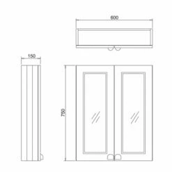 Burlington 60 Fitted 2-Door Mirror Wall Cabinet Unit 600mm Wide - Matt White