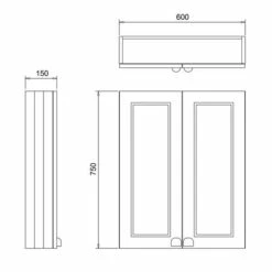 Burlington 60 Fitted 2-Door Wall Cabinet Unit 600mm Wide - Blue