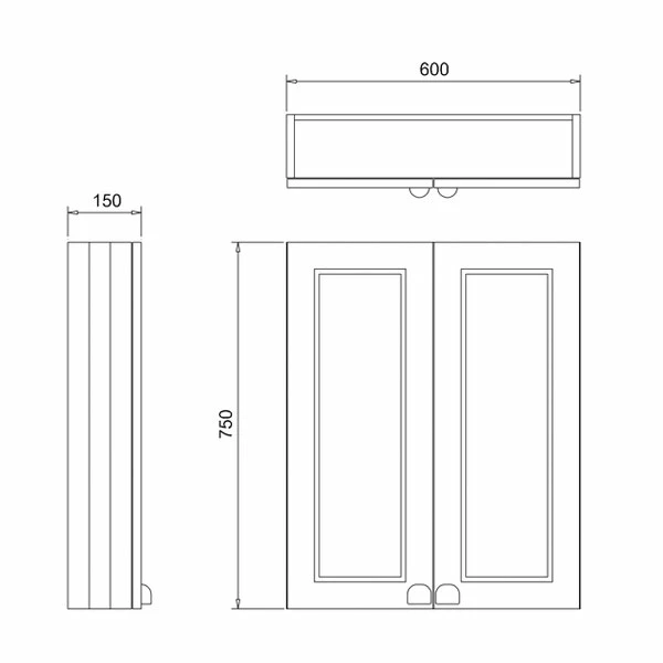 Burlington 60 Fitted 2-Door Wall Cabinet Unit 600mm Wide - Olive 4 Burlington 60 Fitted 2-Door Wall Cabinet Unit 600mm Wide - Olive - Image 2