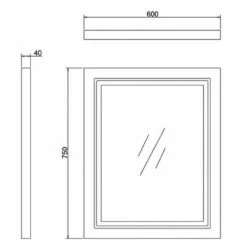 Burlington 60 Fitted Framed Bathroom Mirror 750mm High X 600mm Wide - Classic Grey