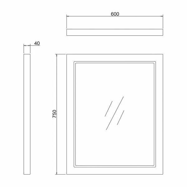 Burlington 60 Fitted Framed Bathroom Mirror 750mm High X 600mm Wide Matt White 4 Burlington 60 Fitted Framed Bathroom Mirror 750mm High X 600mm Wide Matt White - Image 2