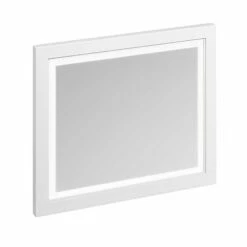 Burlington 90 Fitted Framed LED Bathroom Mirror 750mm High X 900mm Wide Matt White
