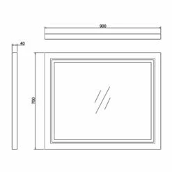 Burlington 90 Fitted Framed Bathroom Mirror 750mm High X 900mm Wide Matt White