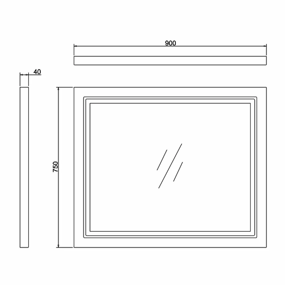Burlington 90 Fitted Framed LED Bathroom Mirror 750mm High X 900mm Wide Matt White 4 Burlington 90 Fitted Framed LED Bathroom Mirror 750mm High X 900mm Wide Matt White - Image 2
