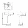 Burlington Arcade Basin 600mm Wide With Full Pedestal - 3 Tap Hole 1 Burlington Arcade Basin 600mm Wide With Full Pedestal - 3 Tap Hole -HEATANDPLUMB Sales burlington arcade basin arc6003th arc1