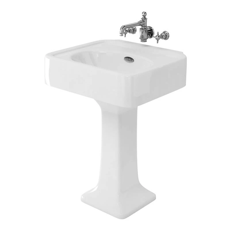 Burlington Arcade Basin 600mm Wide With Full Pedestal - 0 Tap Hole 4 Burlington Arcade Basin 600mm Wide With Full Pedestal - 0 Tap Hole - Image 2