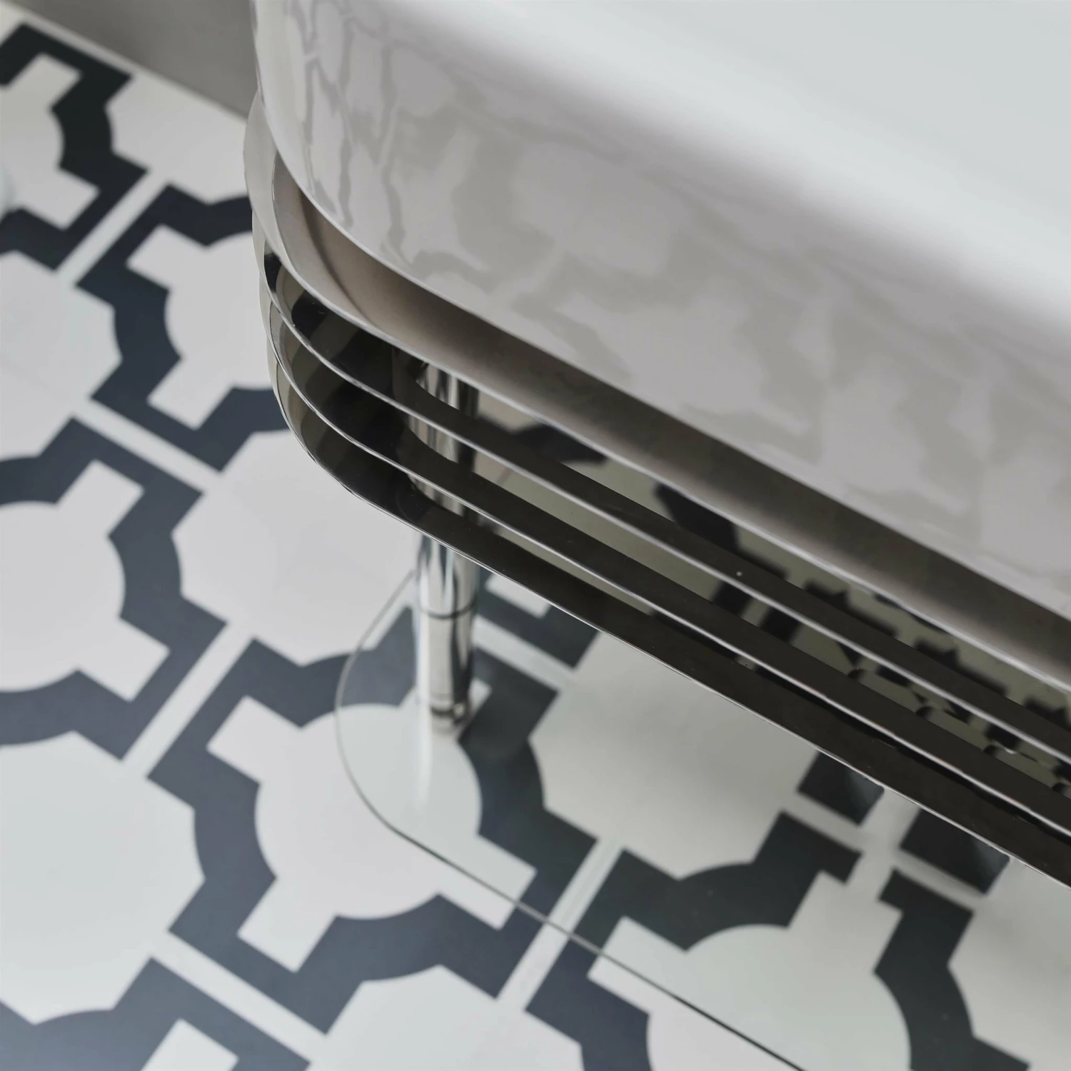 Burlington Arcade Basin 600mm Wide And Stand With Glass Shelf - 2 Tap Hole 5 Burlington Arcade Basin 600mm Wide And Stand With Glass Shelf - 2 Tap Hole - Image 3