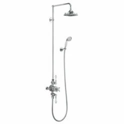 Burlington Avon Triple Exposed Mixer Shower With Shower Kit + 9" Fixed Head -HEATANDPLUMB Sales burlington avon complete mixer shower af3s v21 v17