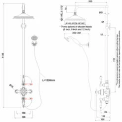 Burlington Avon Thermostatic Triple Exposed Mixer Shower With Shower Kit And 12 Inch Fixed Head - Black/Chrome 10 Burlington Avon Thermostatic Triple Exposed Mixer Shower With Shower Kit And 12 Inch Fixed Head - Black/Chrome -HEATANDPLUMB Sales burlington avon complete mixer shower af3sbla v60 v21 1
