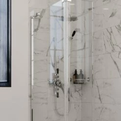 Burlington Avon Thermostatic Triple Exposed Mixer Shower With Shower Kit And 6 Inch Fixed Head - Black/Chrome 9 Burlington Avon Thermostatic Triple Exposed Mixer Shower With Shower Kit And 6 Inch Fixed Head - Black/Chrome -HEATANDPLUMB Sales burlington avon complete mixer shower af3sbla v60 v21 2 1