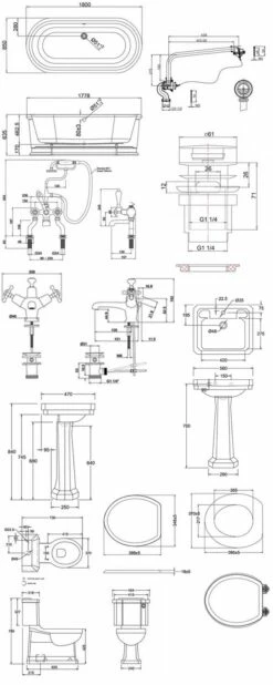Burlington Complete Bathroom Suite 1800mm X 850mm Round Freestanding Bath 15 Burlington Complete Bathroom Suite 1800mm X 850mm Round Freestanding Bath -HEATANDPLUMB Sales burlington bathroom suite bathroom suite bupk655