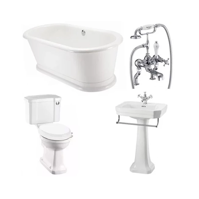 Burlington Complete Bathroom Suite 1800mm X 850mm Round Freestanding Bath 10 Burlington Complete Bathroom Suite 1800mm X 850mm Round Freestanding Bath - Image 8