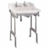 Burlington Classic Invisible Overflow Basin With Aluminium Wash Stand 650mm Wide 2 Tap Hole 2 Burlington Classic Invisible Overflow Basin With Aluminium Wash Stand 650mm Wide 2 Tap Hole -HEATANDPLUMB Sales burlington classic basin b14 t38alu 1