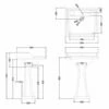 Burlington Classic Standard Basin With Full Pedestal 650mm Wide 1 TH - Jet Black 2 Burlington Classic Standard Basin With Full Pedestal 650mm Wide 1 TH - Jet Black -HEATANDPLUMB Sales burlington classic basin b151thjet p6jet 1