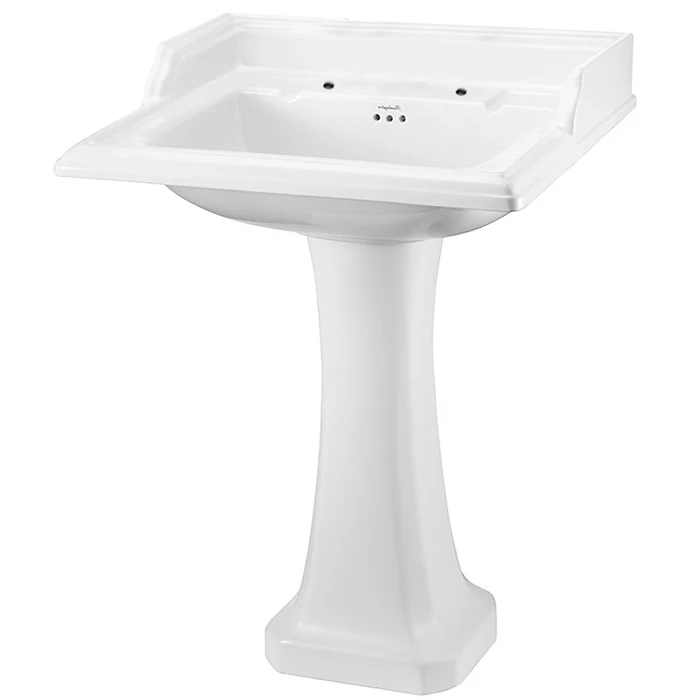 Burlington Classic Basin With Full Pedestal 650mm Wide 2 Tap Hole 4 Burlington Classic Basin With Full Pedestal 650mm Wide 2 Tap Hole - Image 2