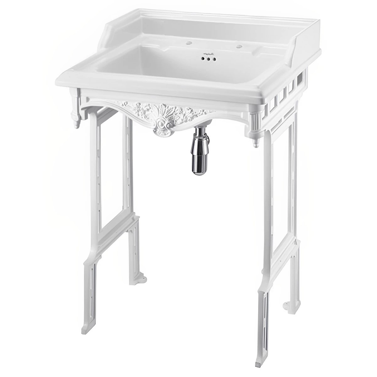 Burlington Classic Basin With White Wash Stand 650mm Wide 2 Tap Hole 4 Burlington Classic Basin With White Wash Stand 650mm Wide 2 Tap Hole - Image 2