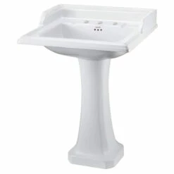 Burlington Classic Basin With Full Pedestal 650mm Wide 3 Tap Hole