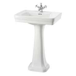Burlington Contemporary Basin With Full Pedestal 580mm Wide 1 Tap Hole 7 Burlington Contemporary Basin With Full Pedestal 580mm Wide 1 Tap Hole -HEATANDPLUMB Sales burlington contemporary basin b11th p1