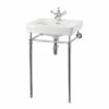 Burlington Contemporary Basin With Chrome Wash Stand 580mm Wide 1 Tap Hole 2 Burlington Contemporary Basin With Chrome Wash Stand 580mm Wide 1 Tap Hole -HEATANDPLUMB Sales burlington contemporary basin b11th t22a