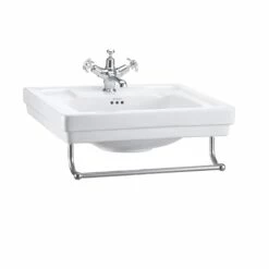 Burlington Contemporary Basin With Towel Rail 580mm Wide 1 Tap Hole