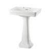 Burlington Contemporary Basin With Full Pedestal 580mm Wide 2 Tap Hole -HEATANDPLUMB Sales burlington contemporary basin b12th p1