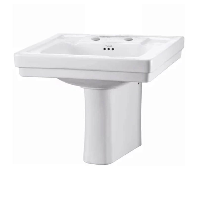 Burlington Contemporary Basin With Semi Pedestal 580mm Wide 2 Tap Hole 3 Burlington Contemporary Basin With Semi Pedestal 580mm Wide 2 Tap Hole