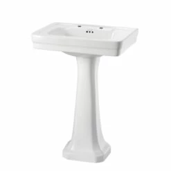 Burlington Contemporary Basin With Regal Full Pedestal 580mm Wide 2 Tap Hole