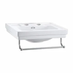 Burlington Contemporary Basin With Towel Rail 580mm Wide 2 Tap Hole