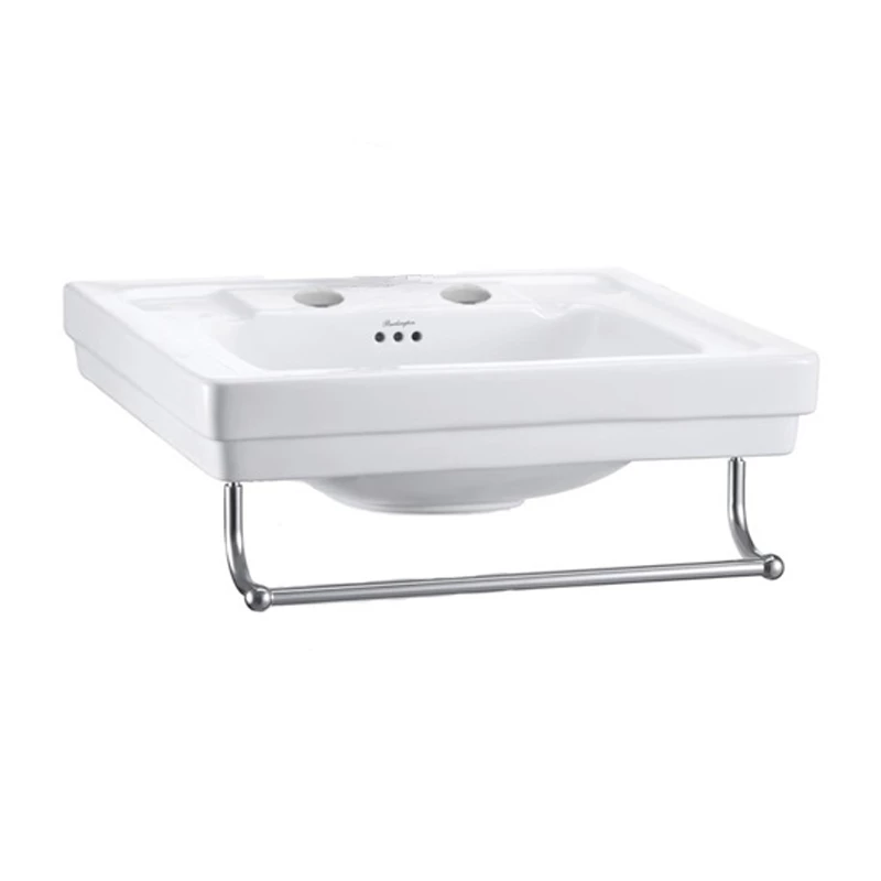 Burlington Contemporary Basin With Towel Rail 580mm Wide 2 Tap Hole 3 Burlington Contemporary Basin With Towel Rail 580mm Wide 2 Tap Hole
