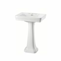 Burlington Contemporary Basin With Regal Full Pedestal 580mm Wide 3 Tap Hole 5 Burlington Contemporary Basin With Regal Full Pedestal 580mm Wide 3 Tap Hole -HEATANDPLUMB Sales burlington contemporary basin b13th p9