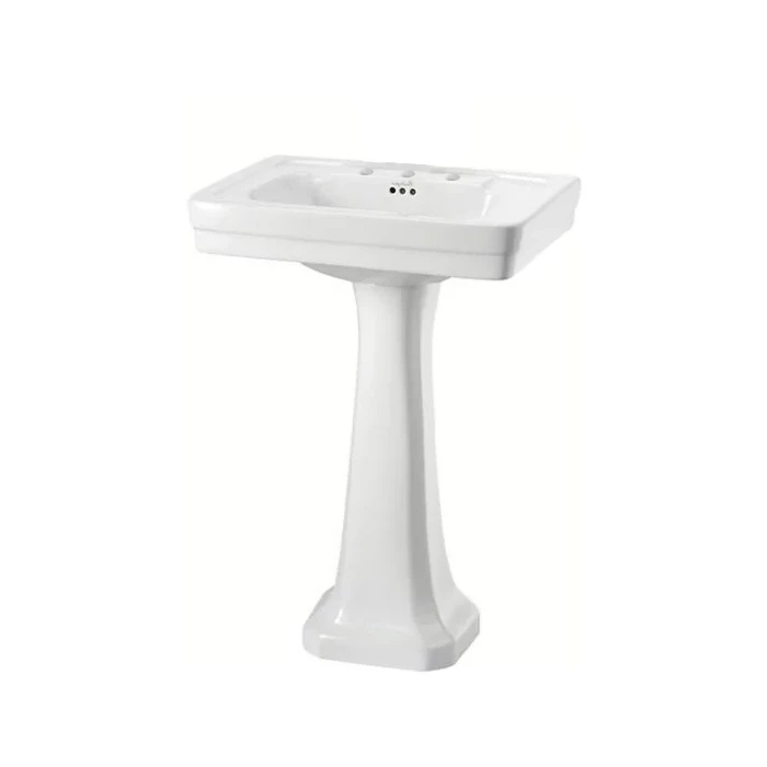 Burlington Contemporary Basin With Regal Full Pedestal 580mm Wide 3 Tap Hole 4 Burlington Contemporary Basin With Regal Full Pedestal 580mm Wide 3 Tap Hole - Image 2