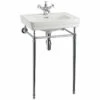 Burlington Contemporary Basin With Chrome Wash Stand 580mm Wide 3 Tap Hole 2 Burlington Contemporary Basin With Chrome Wash Stand 580mm Wide 3 Tap Hole -HEATANDPLUMB Sales burlington contemporary basin b13th t22a 1