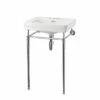 Burlington Contemporary Basin With Extended Regal Chrome Wash Stand 580mm Wide 3 Tap Hole -HEATANDPLUMB Sales burlington contemporary basin b13th t22a t62