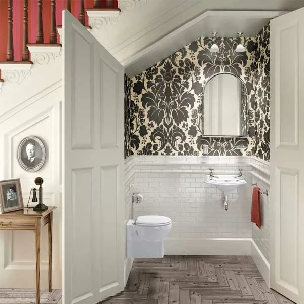 Burlington Curved Wall Hung Cloakroom Basin 505mm Wide 2 Tap Hole 4 Burlington Curved Wall Hung Cloakroom Basin 505mm Wide 2 Tap Hole - Image 2