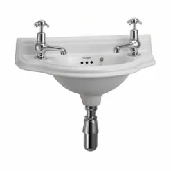 Burlington Curved Wall Hung Cloakroom Basin 505mm Wide 2 Tap Hole 9 Burlington Curved Wall Hung Cloakroom Basin 505mm Wide 2 Tap Hole -HEATANDPLUMB Sales burlington curved basin p13 3