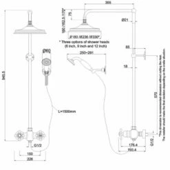 Burlington Eden Thermostatic Dual Exposed Mixer Shower With Shower Kit And 6 Inch Fixed Head - Black/Chrome 8 Burlington Eden Thermostatic Dual Exposed Mixer Shower With Shower Kit And 6 Inch Fixed Head - Black/Chrome -HEATANDPLUMB Sales burlington eden complete mixer shower bupk9120 1