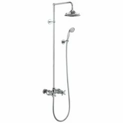 Burlington Eden Thermostatic Dual Exposed Mixer Shower With Shower Kit And 9 Inch Fixed Head - Black/Chrome