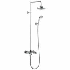 Burlington Eden Thermostatic Dual Exposed Mixer Shower With Shower Kit And 6 Inch Fixed Head - Black/Chrome 7 Burlington Eden Thermostatic Dual Exposed Mixer Shower With Shower Kit And 6 Inch Fixed Head - Black/Chrome -HEATANDPLUMB Sales burlington eden complete mixer shower bupk9120