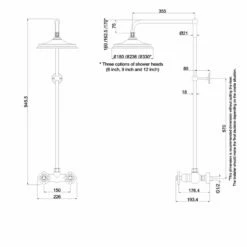 Burlington Eden Dual Exposed Shower With 9 Inch Fixed Head -HEATANDPLUMB Sales burlington eden complete mixer shower ef1s v21 v17 1