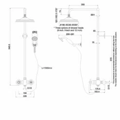 Burlington Eden Dual Exposed Shower Kit 6inch Fixed Head 10 Burlington Eden Dual Exposed Shower Kit 6inch Fixed Head -HEATANDPLUMB Sales burlington eden complete mixer shower ef2s v21 v60 1 1