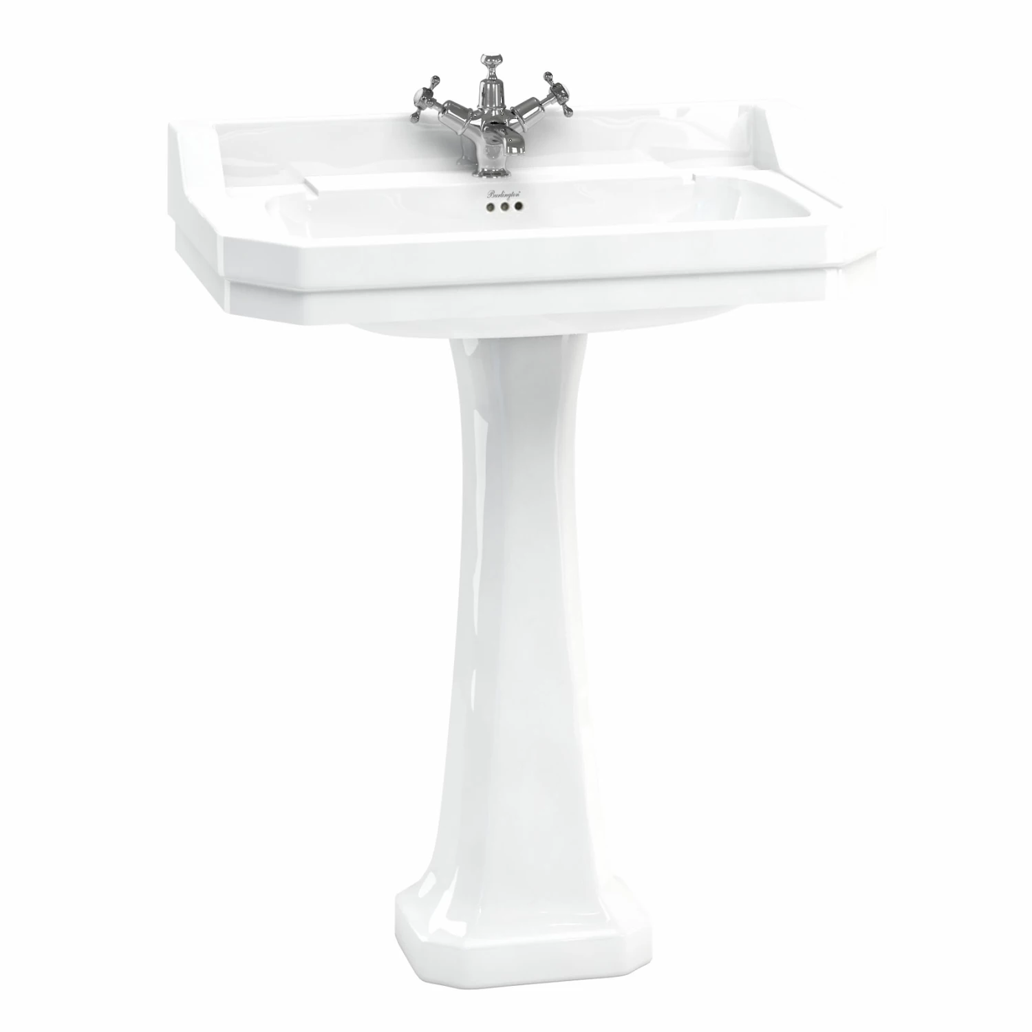 Burlington Edwardian Basin With Full Pedestal 800mm Wide 1 Tap Hole 3 Burlington Edwardian Basin With Full Pedestal 800mm Wide 1 Tap Hole