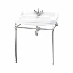 Burlington Edwardian Basin With Regal Chrome Wash Stand 800mm Wide 1 Tap Hole