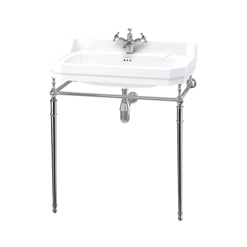 Burlington Edwardian Basin With Regal Chrome Wash Stand 800mm Wide 1 Tap Hole 3 Burlington Edwardian Basin With Regal Chrome Wash Stand 800mm Wide 1 Tap Hole