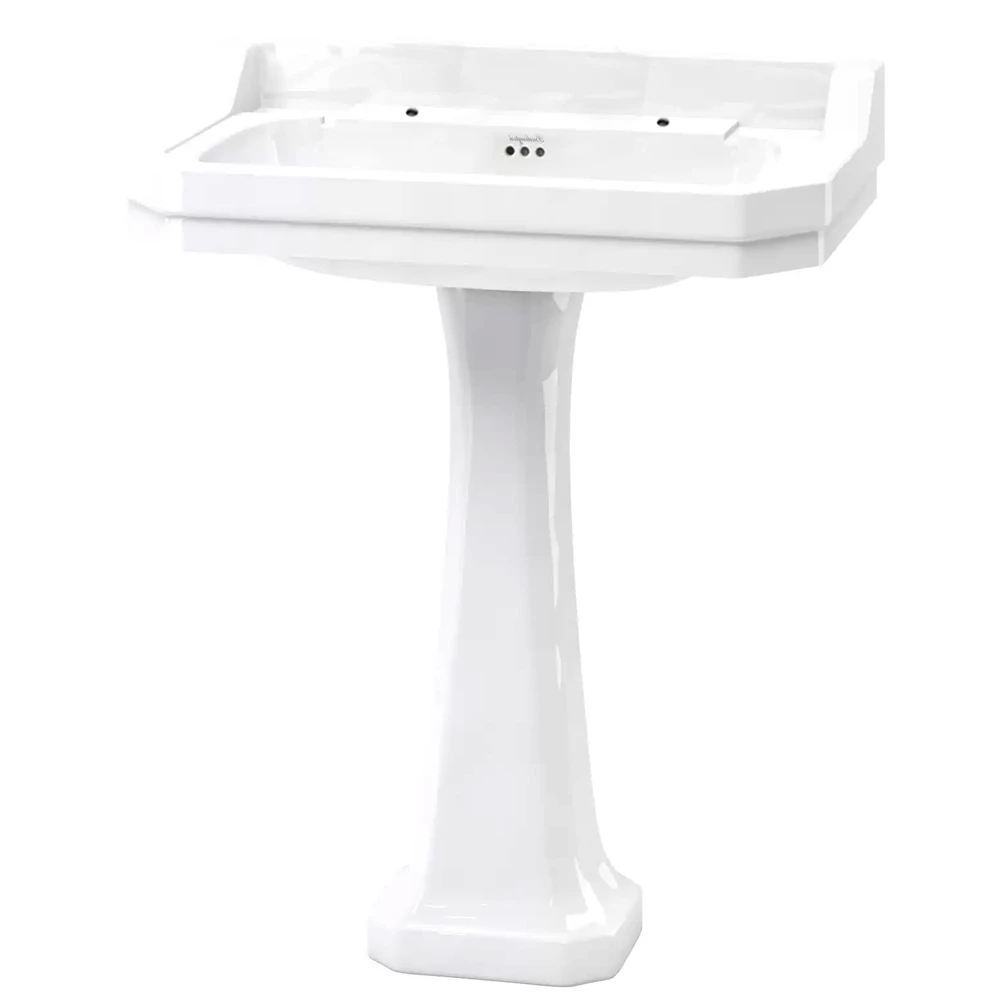 Burlington Edwardian Basin With Full Pedestal 800mm Wide 2 Tap Hole 3 Burlington Edwardian Basin With Full Pedestal 800mm Wide 2 Tap Hole