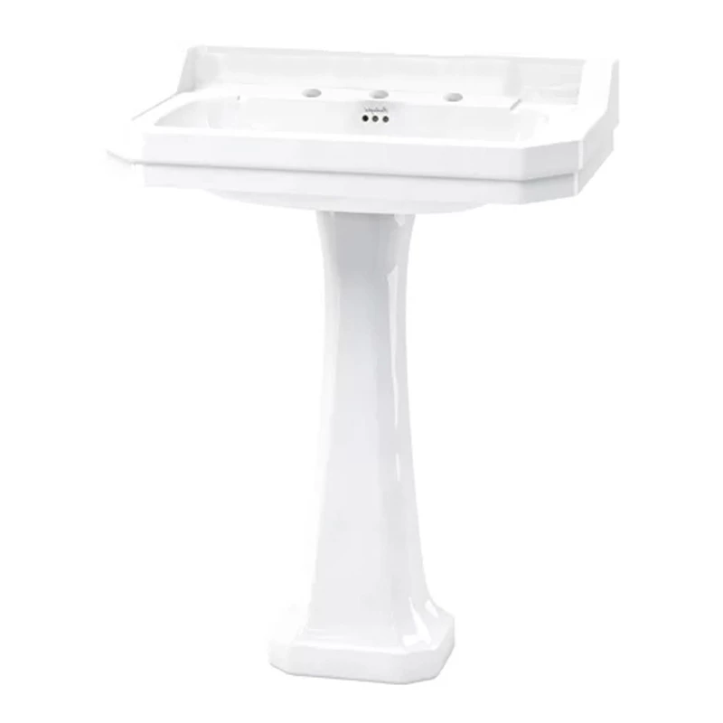 Burlington Edwardian Basin With Full Pedestal 800mm Wide 3 Tap Hole 3 Burlington Edwardian Basin With Full Pedestal 800mm Wide 3 Tap Hole
