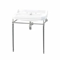 Burlington Edwardian Basin With Regal Chrome Wash Stand 800mm Wide 3 Tap Hole