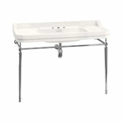 Burlington Edwardian Basin With Chrome Wash Stand 1200mm Wide - 3 Tap Hole