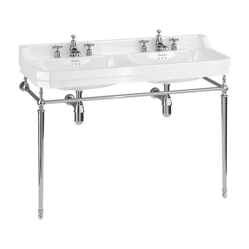 Burlington Edwardian Double Basin 1200mm Wide And Wash Stand - 1 Tap Hole 4 Burlington Edwardian Double Basin 1200mm Wide And Wash Stand - 1 Tap Hole - Image 2