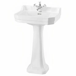 Burlington Edwardian Basin With Full Pedestal 560mm Wide 1 Tap Hole