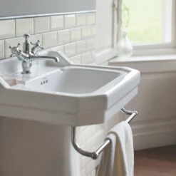 Burlington Edwardian Basin With Towel Rail 560mm Wide 1 Tap Hole 6 Burlington Edwardian Basin With Towel Rail 560mm Wide 1 Tap Hole -HEATANDPLUMB Sales burlington edwardian basin b41th t1chr 2